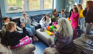 Teilnehmer des Osterferienspaß im Jugendbahnhof.