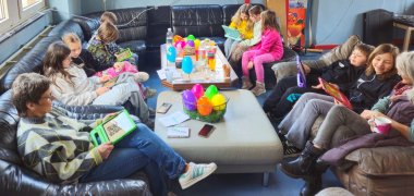 Teilnehmer des Osterferienspaß im Jugendbahnhof.