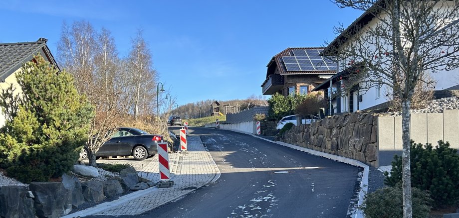 Straßenzug im Neubaugebiet "Am Kornfeld" in Nistertal